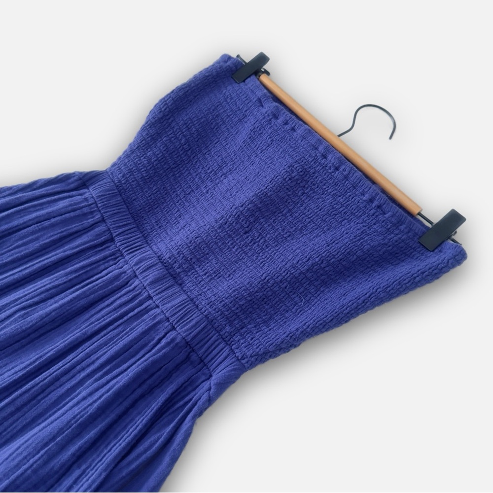 RIPCURL Women’s Strapless Gauze Cutout Maxi Dress Royal Blue Flowy Summer - Picture 3 of 7